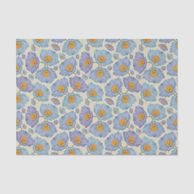 Papel De Seda Artefactos de decodificação floral com aquarela pi (Frente )