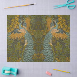 Papel De Seda Artes e Ofícios Walter Crane Padrão de Pavão