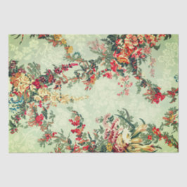 Papel De Seda Artes Industriais Florais do século 19 