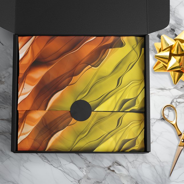 Papel De Seda Artesanato Amarelo Laranja Corante com abstrato (Criador carregado)