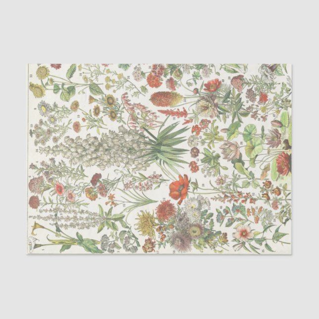 Papel De Seda Artesanato antigo floral de decodificação" (Frente )