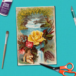 Papel De Seda Artesanato de Cartão Comercial de Anúncio Vitorian