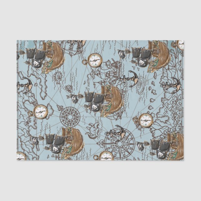 Papel De Seda Artesanato de Decoupage do Mapa de Tesouros de Ent (Frente )