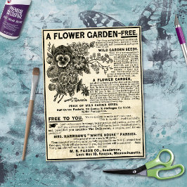 Papel De Seda Artesanato de desacoplamento do Ephemera do Jardim