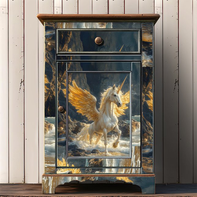 Papel De Seda Artesanato de Fantasia Pegasus Ocean Ouro Mítico (Criador carregado)