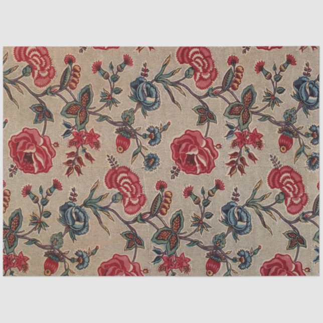 Papel De Seda Artesanato de Padrão Floral Nouveau de Arte Botâni (Frente )