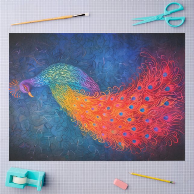 Papel De Seda Artesanato de Pavão/papel tissue/Papel para Decoup (Arte )