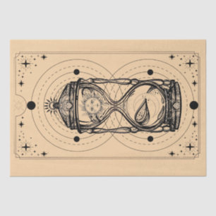 Papel De Seda Artesanato de tarô de ampulheta de vidro solar