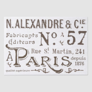 Papel De Seda Artesanato de Texto de Desenho da Tipografia Franc