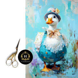 Papel De Seda Artesanatos Russos de Ganso Azul Vintage e Descama