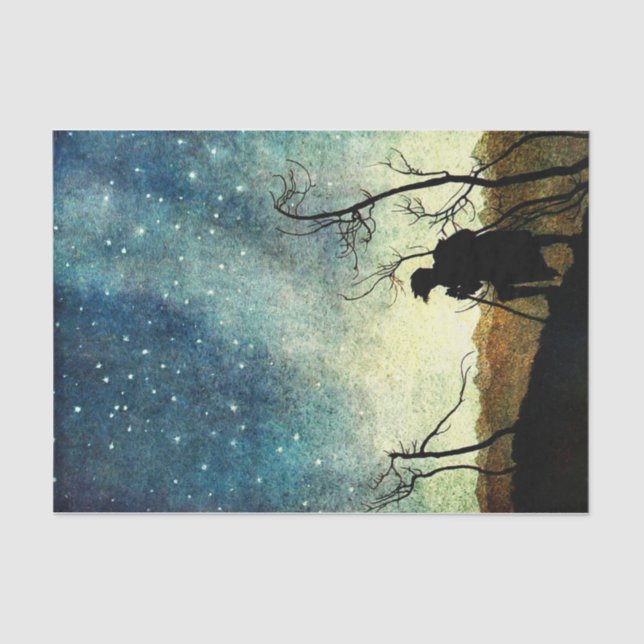 Papel De Seda Arthur Rackham Illustration NIght Silhouette (Frente )