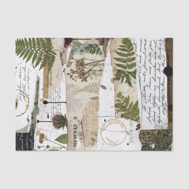 Papel De Seda Artisan Collage Tissue:-Botanical (Frente )