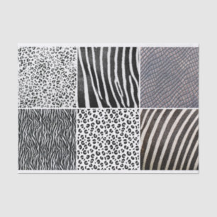 Papel De Seda Artista Black White Animal Esconde Textura