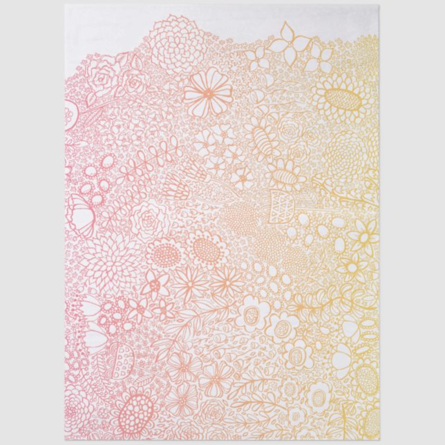 Papel De Seda Artista de Cena de Jardim Aniversário Peach (Frente )