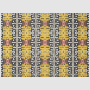 Papel De Seda Artista Maroon Amarelo Grande Abstrato Geométrico