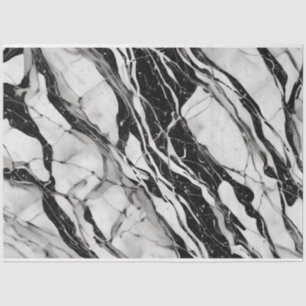 Papel De Seda Artista Preto Branco Grande Abstrato Marble 1a