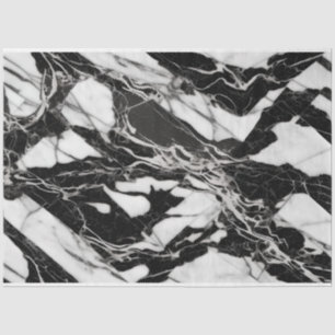 Papel De Seda Artista Preto Branco Grande Abstrato Marble 1b