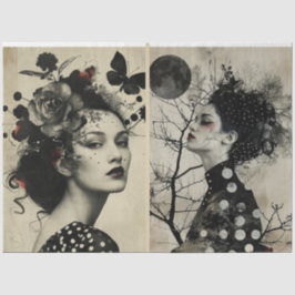 Papel De Seda Artistas Mistos Creme Preto de Mídia Grandes Rosto