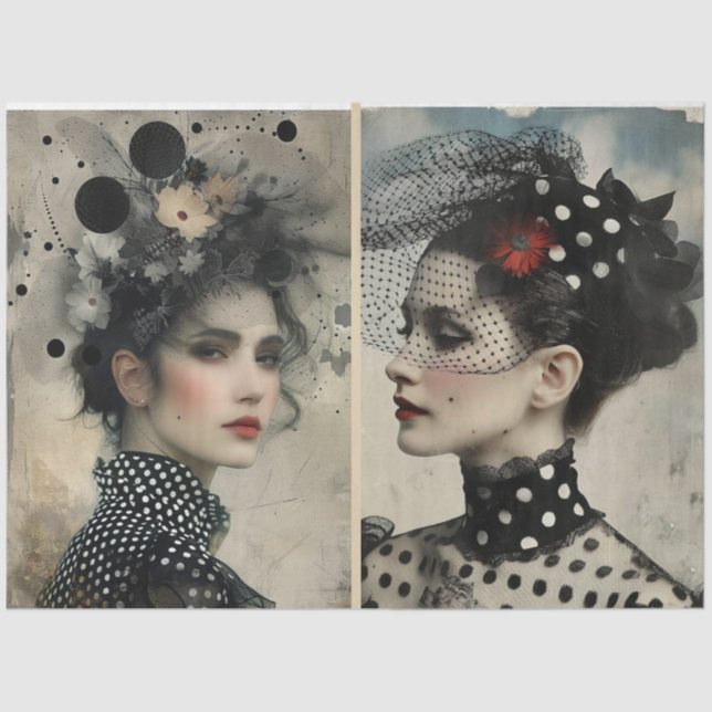 Papel De Seda Artistas Misturam Mídia Preta Fatos Grandes (Frente )