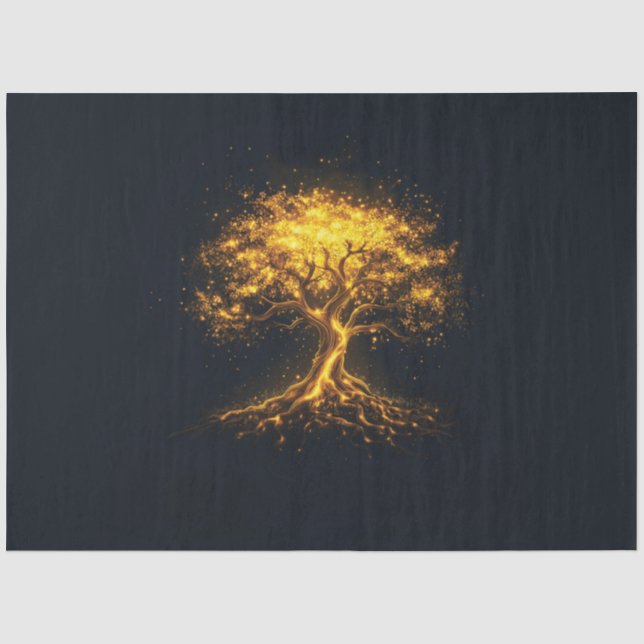 Papel De Seda Árvore brilhante da vida - Mística e Encantadora (Frente )