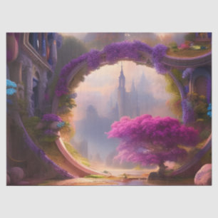 Papel De Seda Árvore cor-de-rosa floral fantasia