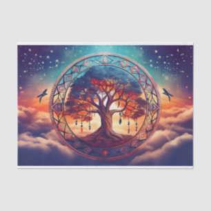 Papel De Seda Árvore da Vida de Dreamcatcher, Explosão Espiritua