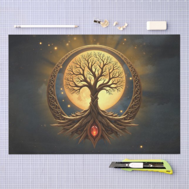 Papel De Seda Árvore da Vida – Iluminação ao Luar (Arte )
