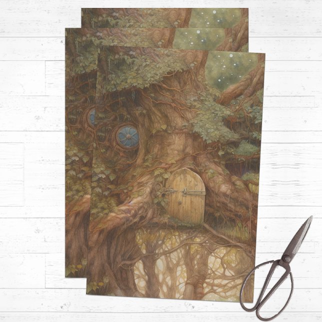 Papel De Seda Árvore de conto (Fairytale tissue paper for crafts or gift wrapping)