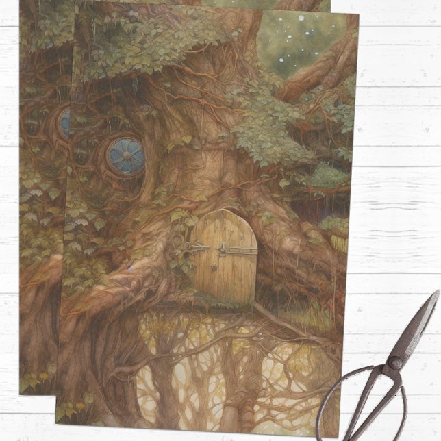 Papel De Seda Árvore de Conto de Fadas (Fairytale tissue paper for crafts or gift wrapping)
