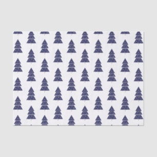 Papel De Seda Árvore De Natal Azul Marinho Com Padrão De Floco