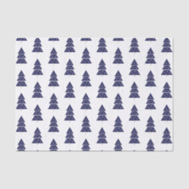 Papel De Seda Árvore De Natal Azul Marinho Com Padrão De Flocos 