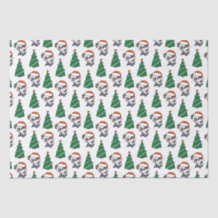 Papel De Seda Árvore de Natal Bonita Panda Red Santa Hat