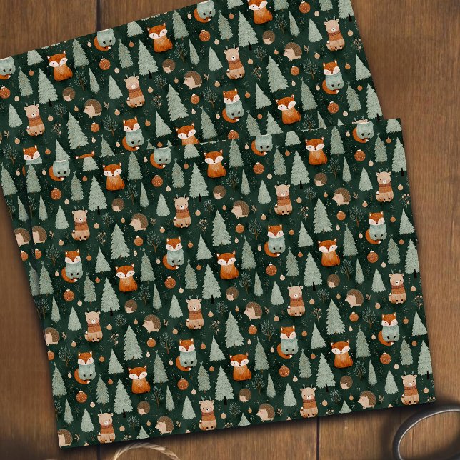 Papel De Seda Árvore de Natal Caprichosa com Raposa Vermelha Ver (Criador carregado)