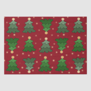 Papel De Seda Árvore de Natal com estrelas em vermelho personali