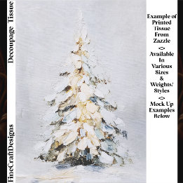 Papel De Seda Árvore de Natal com Neve de Inverno, Decoupage Tex