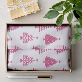 Papel De Seda Árvore de Natal Cor-de-Rosa e Branco Tema Festivo