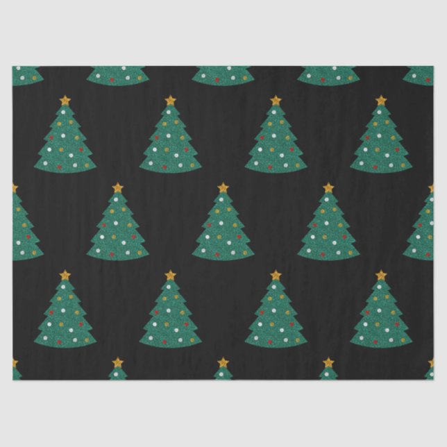 Papel De Seda Árvore de Natal da Glitter (Frente )