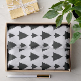 Papel De Seda Árvore de Natal de Abeto Preto e Branco Padrão