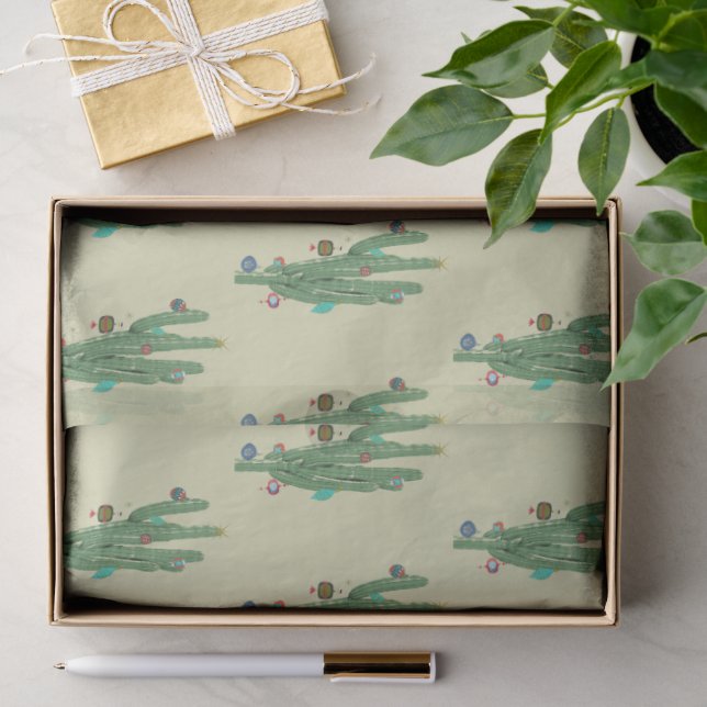 Papel De Seda Árvore de Natal de Cacto (Presente)