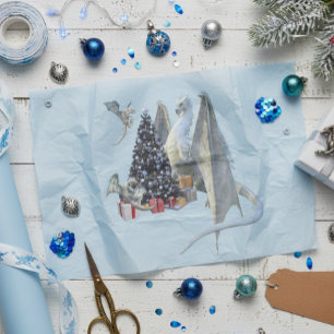 Papel De Seda Árvore de Natal de Férias Dragão de Gelo com Bebês