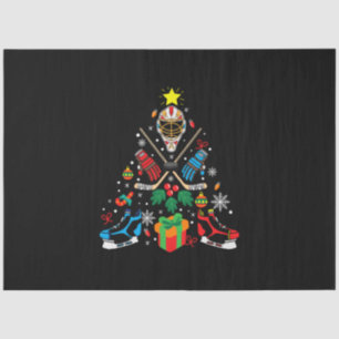 Papel De Seda Árvore de Natal de Hóquei em Gelo Merry Xmas