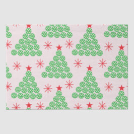 Papel De Seda Árvore de Natal de Pickleball com padrão de estrel