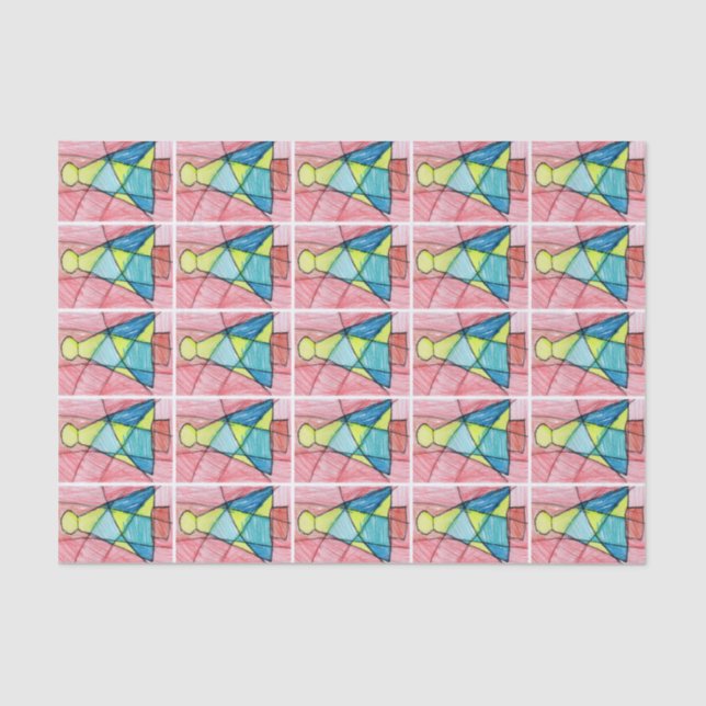 Papel De Seda Árvore de Natal do vitral (Frente )