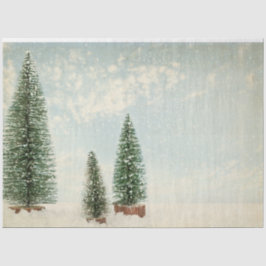 Papel De Seda Árvore de Natal em Aquarela Vintage