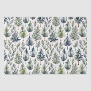 Papel De Seda Árvore de Natal natural tecido de aquarela elegant