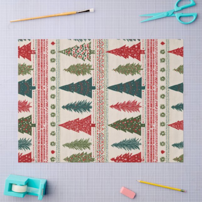 Papel De Seda Árvore de Natal Padrão (Arte )