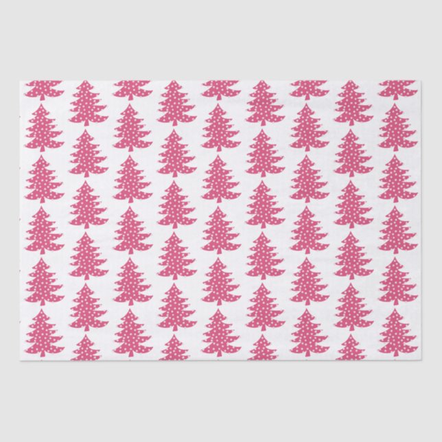 Papel De Seda Árvore de Natal rosa (Frente )