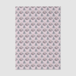 Papel De Seda Árvore de Natal Rosa e Vela