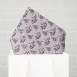 Papel De Seda Árvore de Natal Rosa e Vela