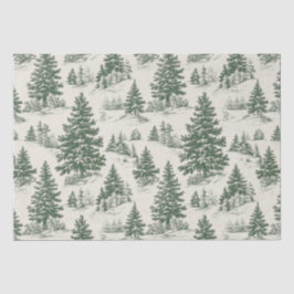 Papel De Seda Árvore de Natal Toile De Jouy Green